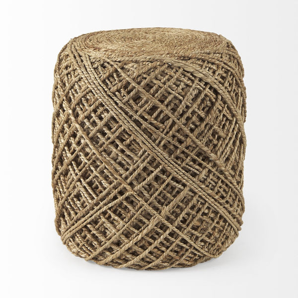 Mercana Allium Handwoven Wool Pouf - Stylish Cylindrical Accent for Modern Homes, Durable & Versatile Design 69446