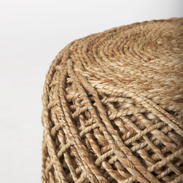 Mercana Allium Handwoven Wool Pouf - Stylish Cylindrical Accent for Modern Homes, Durable & Versatile Design 69446