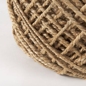 Mercana Allium Handwoven Wool Pouf - Stylish Cylindrical Accent for Modern Homes, Durable & Versatile Design 69446