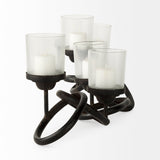 Mercana Quito Black Metal Chain-Link Five Candle Table Candle Holder  53337