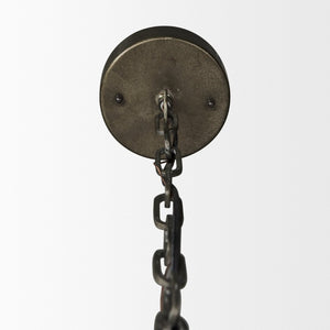 Mercana Zaio Striking Weathered Antique Pendant Light with Caged Design for Modern Farmhouse Style Decor 65130