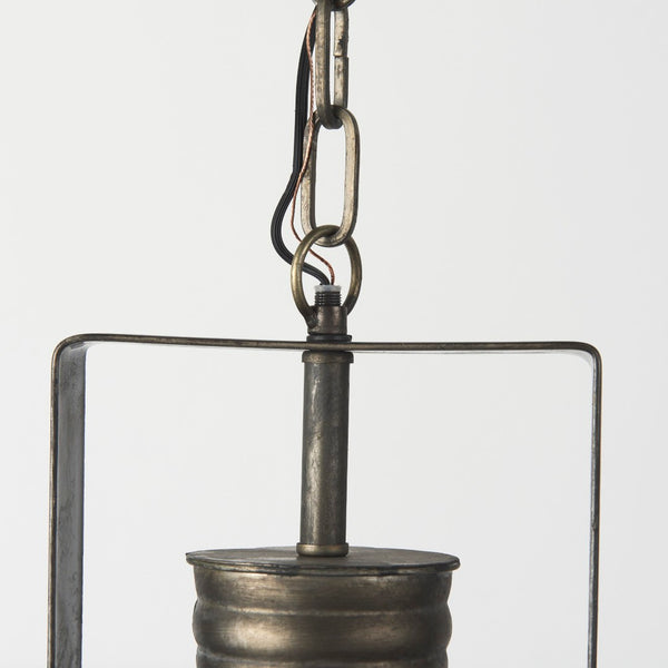 Mercana Zaio Striking Weathered Antique Pendant Light with Caged Design for Modern Farmhouse Style Decor 65130