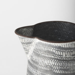 Mercana Serena Decorative Metal Jug - Rustic Charm with Textured Design for Home Styling and Accent Decor Gray/White Metal | 8H 68058