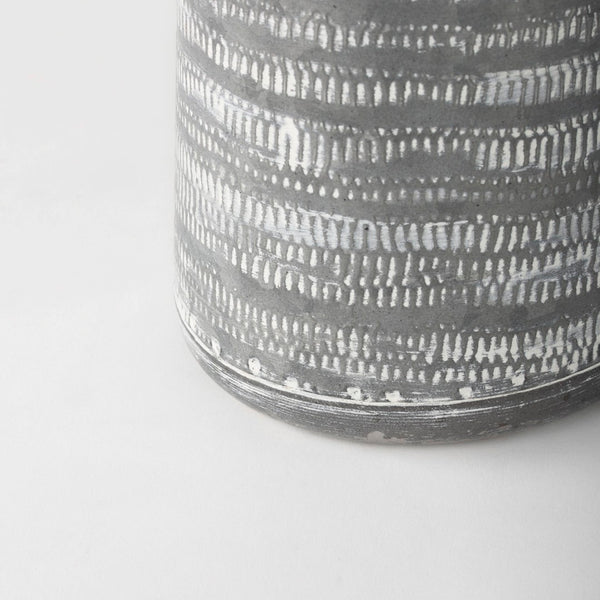 Mercana Serena Decorative Metal Jug - Rustic Charm with Textured Design for Home Styling and Accent Decor Gray/White Metal | 8H 68058