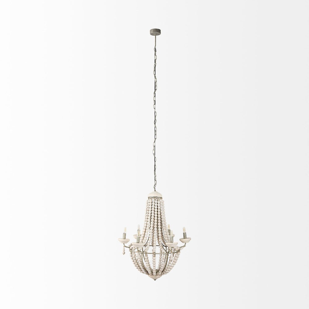Mercana Phillum Coastal Charm Chandelier with Elegant Water-Drop Design, Six Bulbs, Perfect for Dining Spaces 65200
