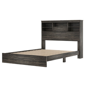 English Elm 4PCS Queen Bedroom Set with Storage Headboard & Built‑In Charging Station, 2 Nightstands, Dresser Antique Gray 54.25 L x 18.75 W x 9.25 H N733S307937A
