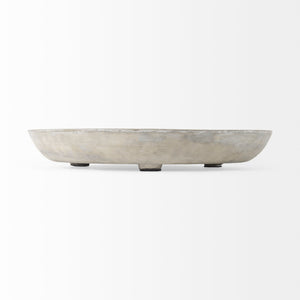Mercana Triton Large Shallow Bowl - Stylish Round Concrete Tray For Modern Home Décor & Functional Use Concrete | Large  68075