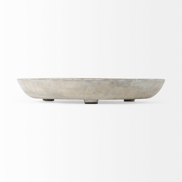 Mercana Triton Large Shallow Bowl - Stylish Round Concrete Tray For Modern Home Décor & Functional Use Concrete | Large  68075