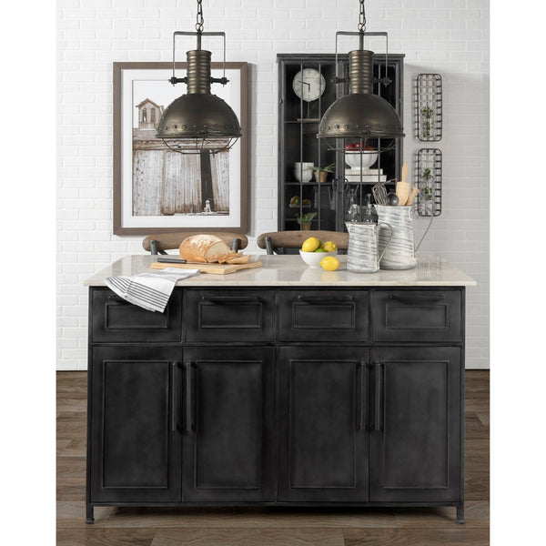 Mercana Zaio Striking Weathered Antique Pendant Light with Caged Design for Modern Farmhouse Style Decor 65130