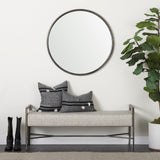 Mercana Piper 35.8L x 1.0W x 35.8H Small Black Metal Round Wall Mirror 69341