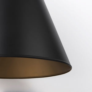 Mercana Fenton Pendant Light – Stylish Modern Farmhouse Design with Conical Shade for Elegant Illumination Black Shade | Gold Metal 65465