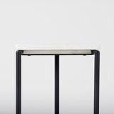 Mercana Kyra 12.0L x 20.0W x 23.0H White Marble Top W/Black Iron Frame C-Shaped End and Side Table 69212