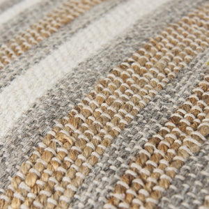 Mercana Aahana Multi-Functional Striped Pouf - Handcrafted Hemp and Cotton Accent for Stylish Interiors 69502