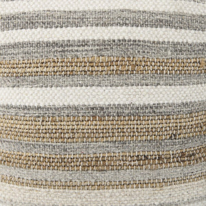 Mercana Aahana Multi-Functional Striped Pouf - Handcrafted Hemp and Cotton Accent for Stylish Interiors 69502