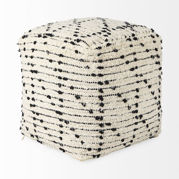 Mercana Aarohi Handcrafted 16-Inch Cube Pouf - Stylish Accent for Living Spaces, Versatile and Cozy Decor 69505