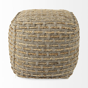 Mercana Binita Versatile Textured Pouf for Living Spaces - Stylish Seating, Footrest, or Casual Table 69509