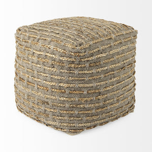 Mercana Binita Versatile Textured Pouf for Living Spaces - Stylish Seating, Footrest, or Casual Table 69509