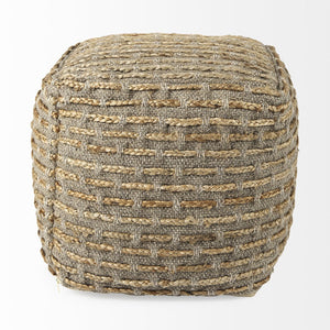 Mercana Binita Versatile Textured Pouf for Living Spaces - Stylish Seating, Footrest, or Casual Table 69509