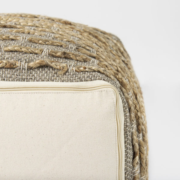 Mercana Binita Versatile Textured Pouf for Living Spaces - Stylish Seating, Footrest, or Casual Table 69509