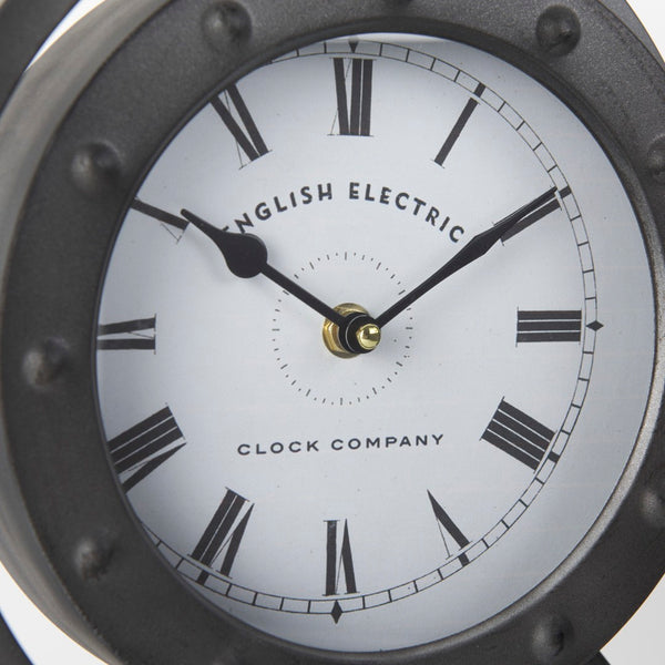 Mercana Gaston Industrial Circular Table Clock – Vintage Charm with Modern Simplicity for Any Space 68083