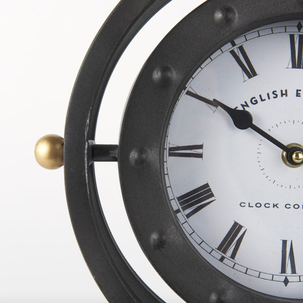 Mercana Gaston Industrial Circular Table Clock – Vintage Charm with Modern Simplicity for Any Space 68083