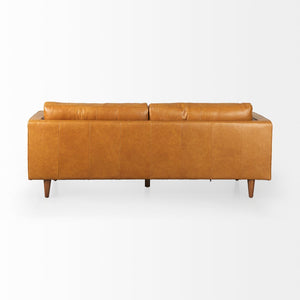 Mercana Svend Elegant Tan Leather Sofa - Mid-Century Modern Design with Comfortable Seating for Three Tan Leather | 88L 69639