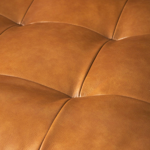 Mercana Svend Elegant Tan Leather Sofa - Mid-Century Modern Design with Comfortable Seating for Three Tan Leather | 88L 69639