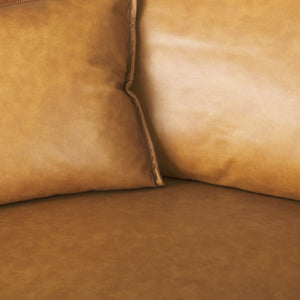 Mercana D'Arcy Mid-Century Modern Sectional Sofa - Luxurious Top-Grain Leather with Stylish Metal Legs Tan Leather | Left Chaise 69647-AB