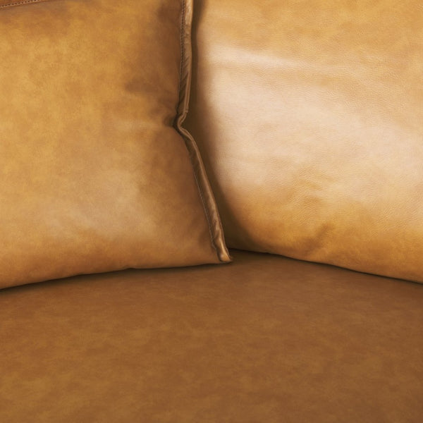 Mercana D'Arcy Mid-Century Modern Sectional Sofa - Luxurious Top-Grain Leather with Stylish Metal Legs Tan Leather | Left Chaise 69647-AB