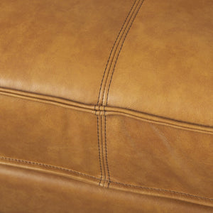 Mercana D'Arcy Mid-Century Modern Sectional Sofa - Luxurious Top-Grain Leather with Stylish Metal Legs Tan Leather | Left Chaise 69647-AB