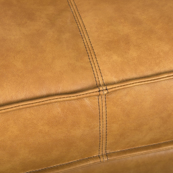 Mercana D'Arcy Mid-Century Modern Sectional Sofa - Luxurious Top-Grain Leather with Stylish Metal Legs Tan Leather | Right Chaise 69646-AB