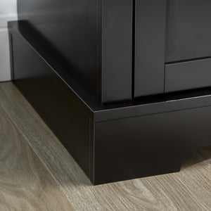 English Elm HOMCOM Modern Sideboard Buffet Cabinet with 2 Drawers, Adjustable Shelves, Anti-Tip Sturdy Storage Black W2225P173877