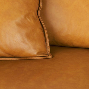 Mercana D'Arcy Mid-Century Modern Leather Seating with Inverted Seams and Metal Legs for Stylish Comfort 69642