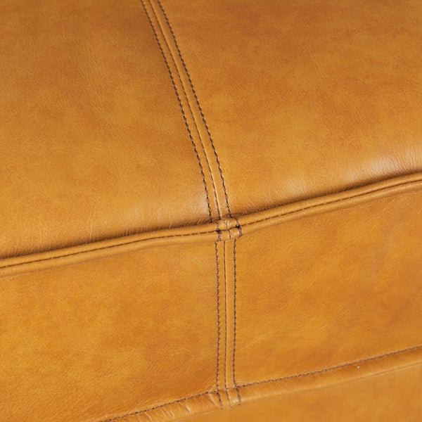 Mercana D'Arcy Mid-Century Modern Leather Seating with Inverted Seams and Metal Legs for Stylish Comfort 69642