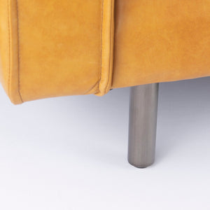 Mercana D'Arcy Mid-Century Modern Leather Seating with Inverted Seams and Metal Legs for Stylish Comfort 69642