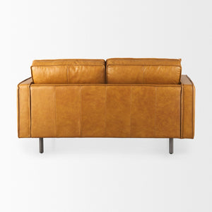 Mercana D'Arcy Mid-Century Modern 65-Inch Leather Sofa with Tailored Details and Luxe Comfort for Living Spaces 69643