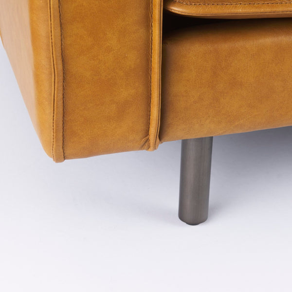 Mercana D'Arcy Mid-Century Modern 65-Inch Leather Sofa with Tailored Details and Luxe Comfort for Living Spaces 69643