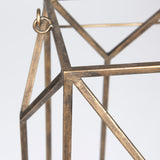 Mercana Ivy Large Gold Metal Geometric Cage Candle Holder Lantern 68976