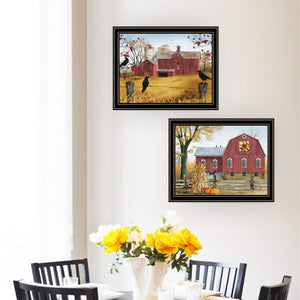 English Elm Trendy Decor 4u Autumn Barn Farmhouse Framed Art Set Rustic Americana Two Panel Wall Print B067P254077