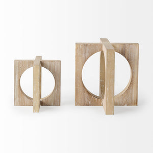 Mercana Cambie Light Brown Decorative Object - Modern Geometric Accent for Shelves, Mantels & Entry Tables 69663