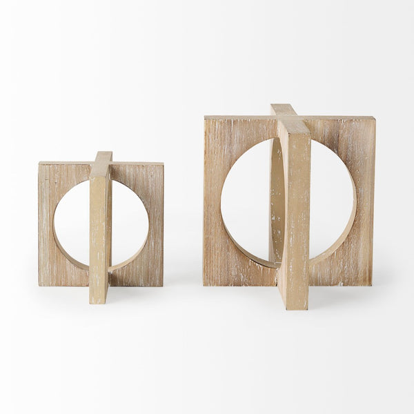 Mercana Cambie Light Brown Decorative Object - Modern Geometric Accent for Shelves, Mantels & Entry Tables 69663