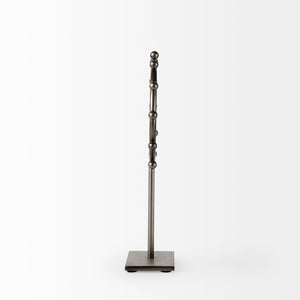 Mercana Elio Industrial-Style Decorative Hoop with Studded Rim for Modern Home Accents and Displays Gunmetal Gray Metal | 13.2H 69678