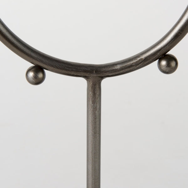 Mercana Elio Industrial-Style Decorative Hoop with Studded Rim for Modern Home Accents and Displays Gunmetal Gray Metal | 13.2H 69678