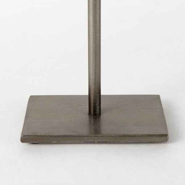 Mercana Elio Industrial-Style Decorative Hoop with Studded Rim for Modern Home Accents and Displays Gunmetal Gray Metal | 13.2H 69678