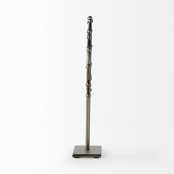 Mercana Elio Industrial-Style Decorative Hoop with Studded Rim for Modern Home Accents and Displays Gunmetal Gray Metal | 15 H 69679