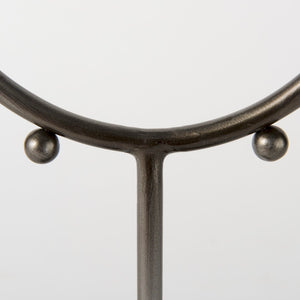 Mercana Elio Industrial-Style Decorative Hoop with Studded Rim for Modern Home Accents and Displays Gunmetal Gray Metal | 15 H 69679