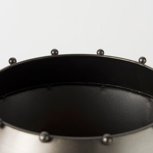 Mercana Elio Elegant Industrial Metal Vase with Decorative Studs – Striking Accent for Modern Interiors 69681