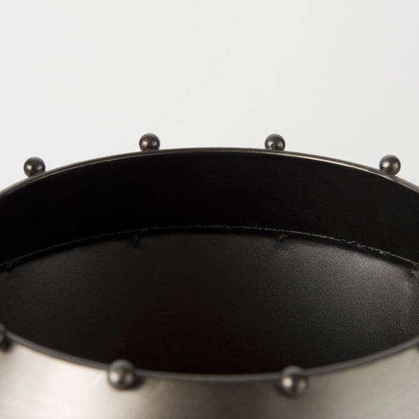 Mercana Elio Elegant Industrial Metal Vase with Decorative Studs – Striking Accent for Modern Interiors 69681