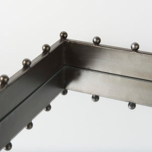 Mercana Elio Sleek Industrial Rectangle Tray with Mirrored Base and Decorative Studs for Stylish Decor 69682