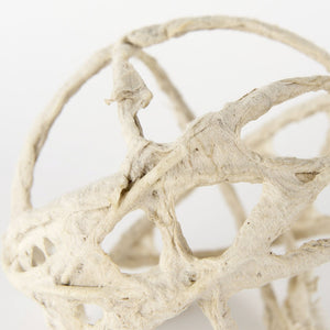 Mercana Kali Decorative Coastal Accent - Small Paper-Wrapped Metal Object for Modern Farmhouse Interiors Beige Metal | 5H 69670